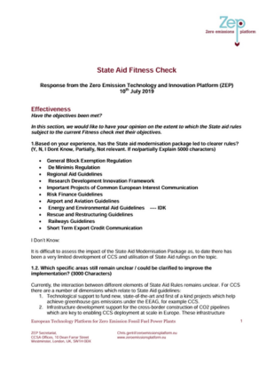 ZEP response to State Aid Fitness Check