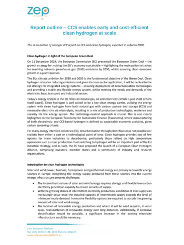 CCS enables early and cost-efficient clean hydrogen at scale