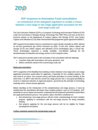 Recommendations for the Innovation Fund