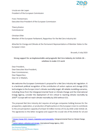 Open letter on Article 18 of the Net Zero Industry Act