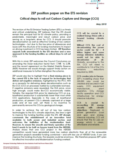 First page EU ETS position paper