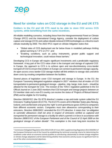 First page of the paper on the EU and UK ETS
