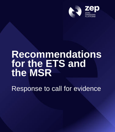 Recommendations for the ETS and the MSR (response to call for evidence)