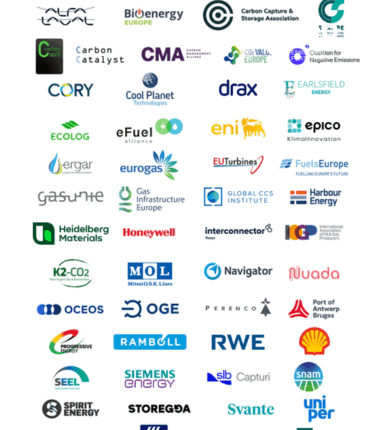 Logos of the signatories of the joint letter on the EU-UK ETS linkage negotiations.