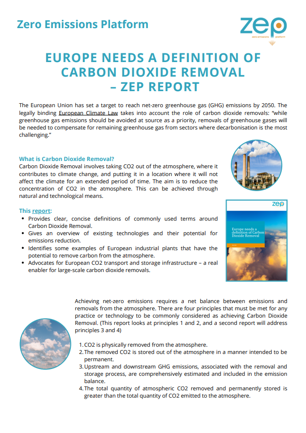 Infographic - Europe needs a definition of Carbon Dioxide Removal